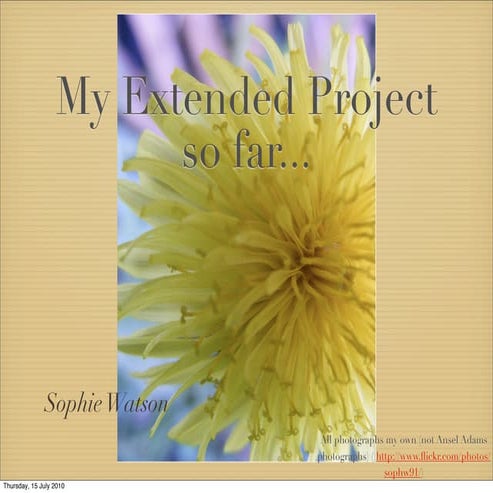 Sophie Watson Extended Project