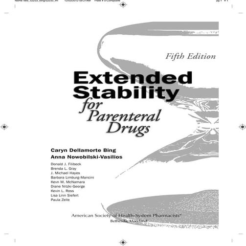 Extended stability for parenteral drugs  5th preface