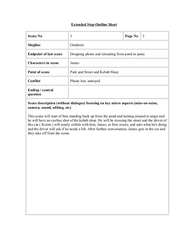 Screenplay step outline template image