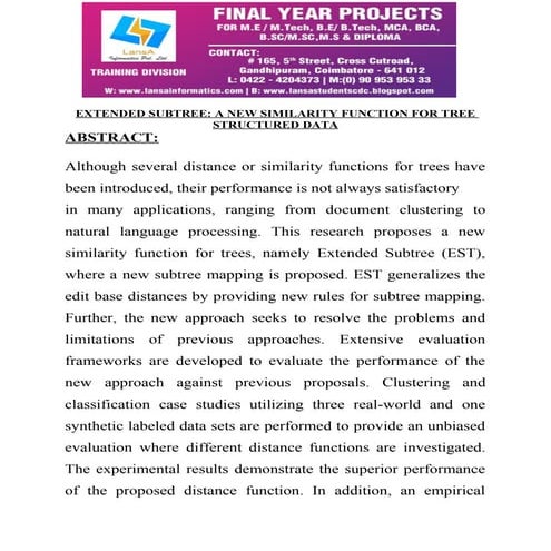Extended subtree a new similarity function for tree structured data
