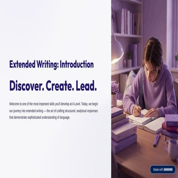 Mastering Extended Writing for A Level English Language Success | PDF