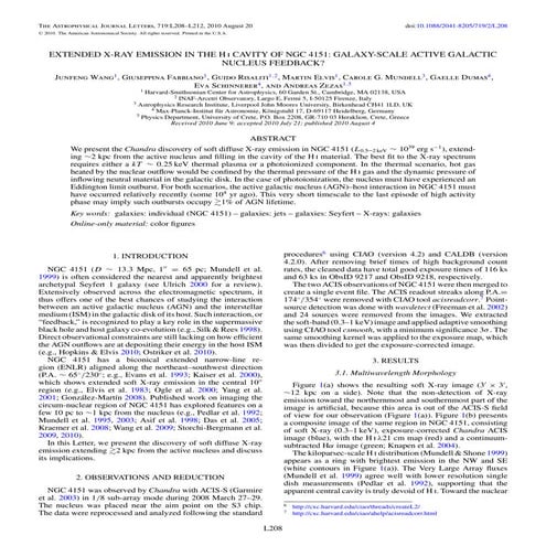 Extended x ray emission in the h i cavity of ngc 4151- galaxy-scale active ga...