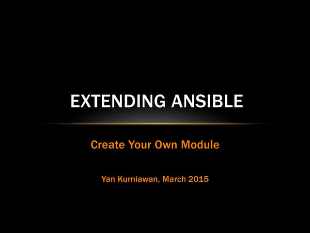 Extending ansible