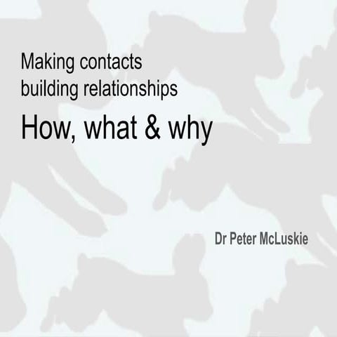 Making contacts and building relationships | PPTX