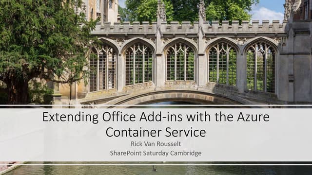 SharePoint Saturday Cambridge 2016 Session
