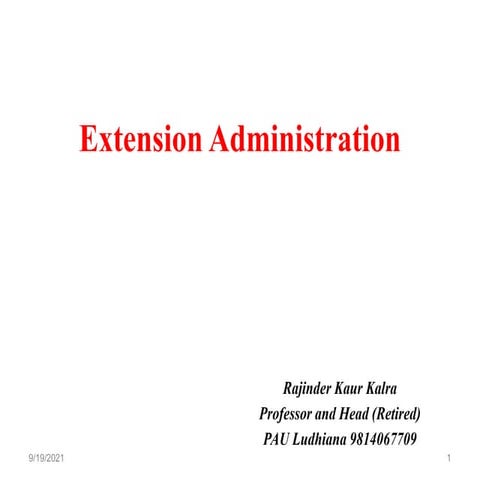 Extension administration