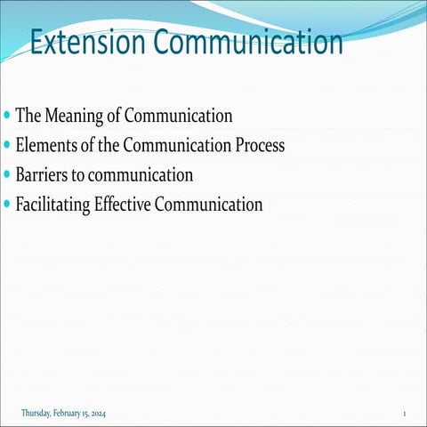 Extension_Communication in Agri extension.ppt