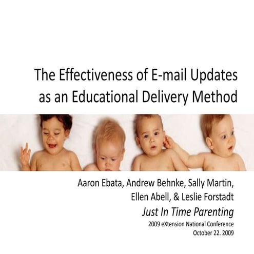 The Effectiveness of E-mail Updates as an Educational Delivery Method