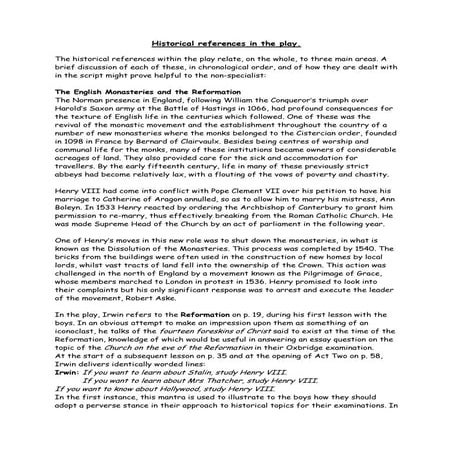 Extension for the history boys