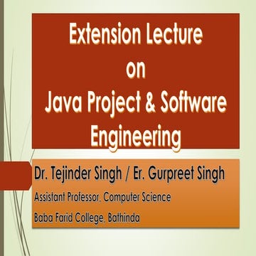 Extension lecture on java project and software enggineering | PPT