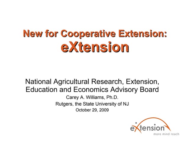 eXtension Nareee Presentation 2009