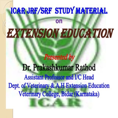 Extension ppt icar jrf exam