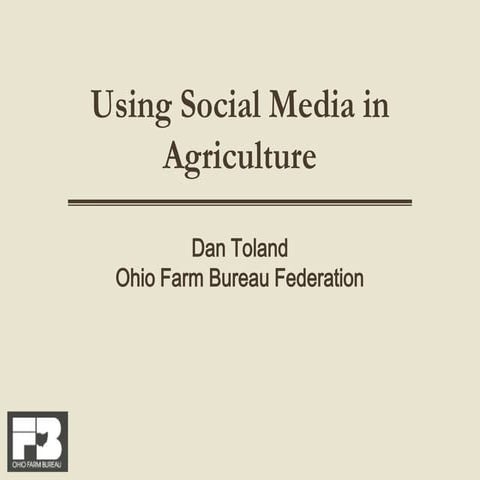 Ag and Social Media Dan Toland 01 21 10