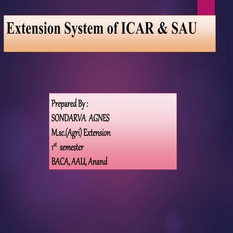Extension system of  ICAR &  SAUs