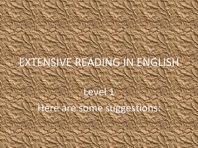 Extensive Reading In English.Level 1