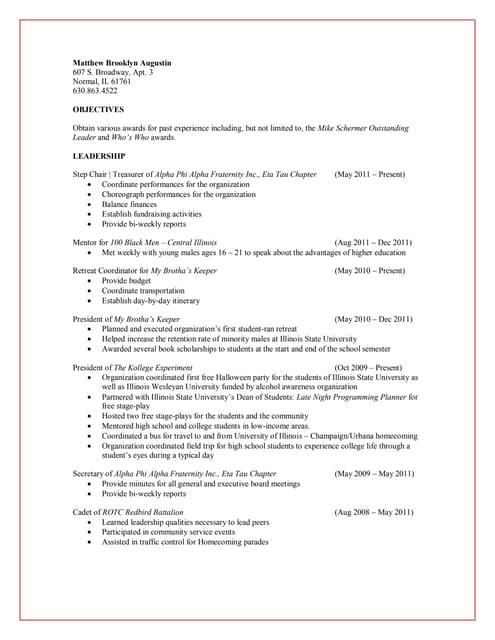 extensive resume