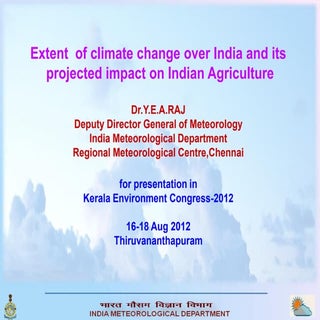 Extent of climate change over India...