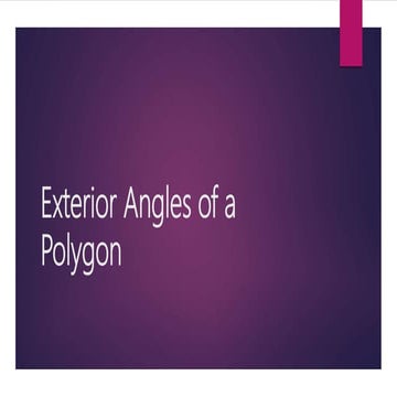 Exterior angles of a polygon