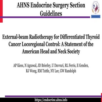 External beam radiotherapy for differentiated thyroid cancer ...
