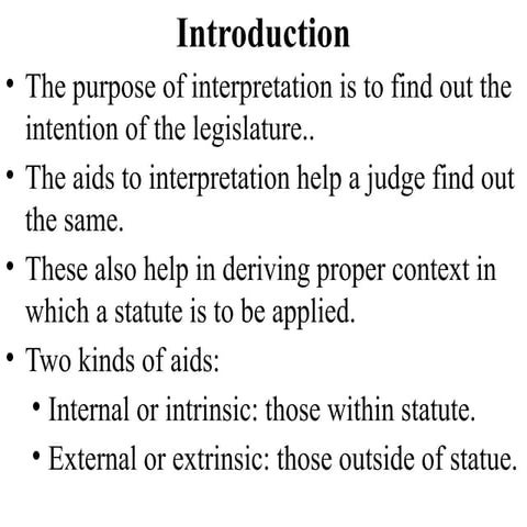 External aids.pptx INTERPRETATION OF STATUTES