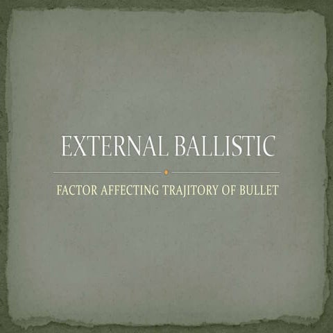 External ballistics