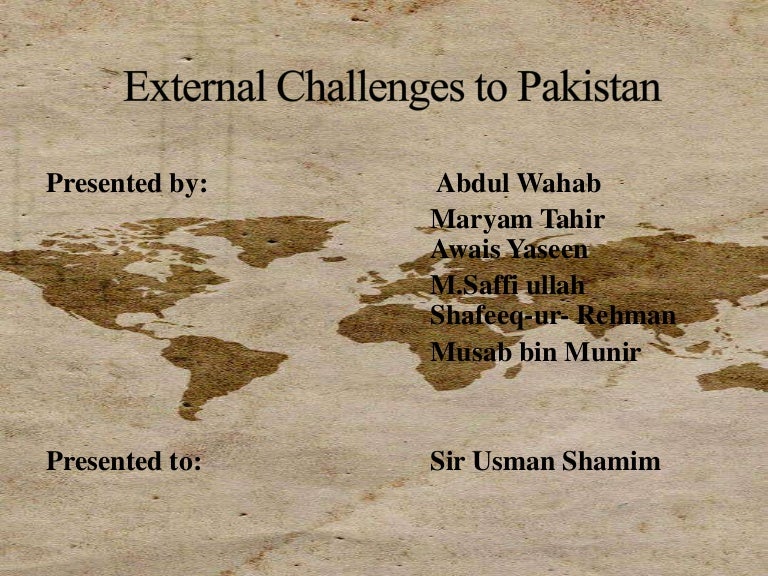 External challenges to pakistan