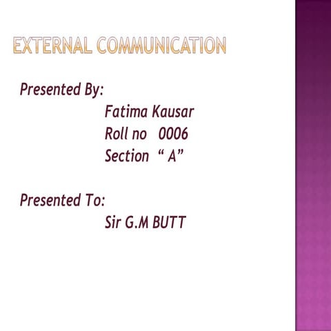 External communication