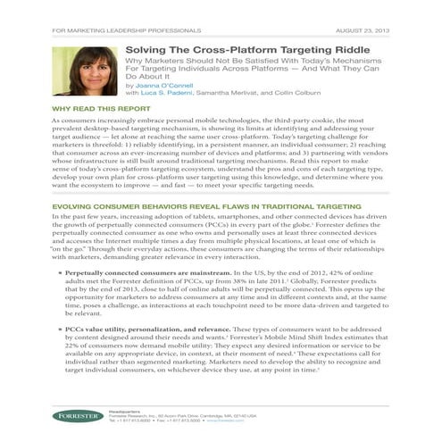 Solving the Cross-Platform Targeting Riddle: A Forrester White Paper