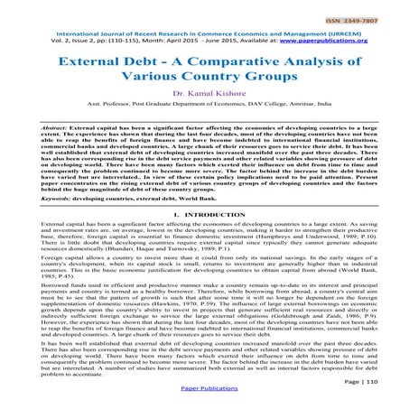 The impact of external debt and adjustment policies | PPTX