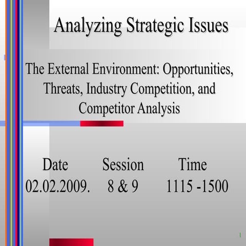 External Environmental Analysis - Strategic Decision Making