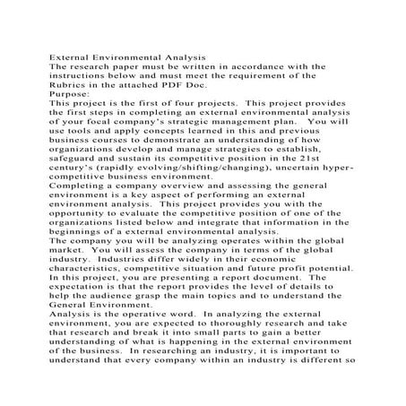 External Environmental AnalysisThe research paper must be writte.docx