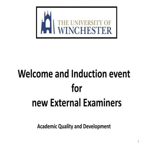 External Examiner Induction (Nov 2014)