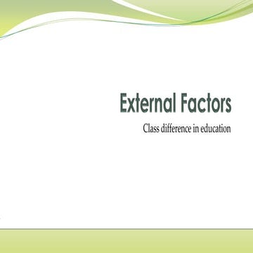 External factors influencing education