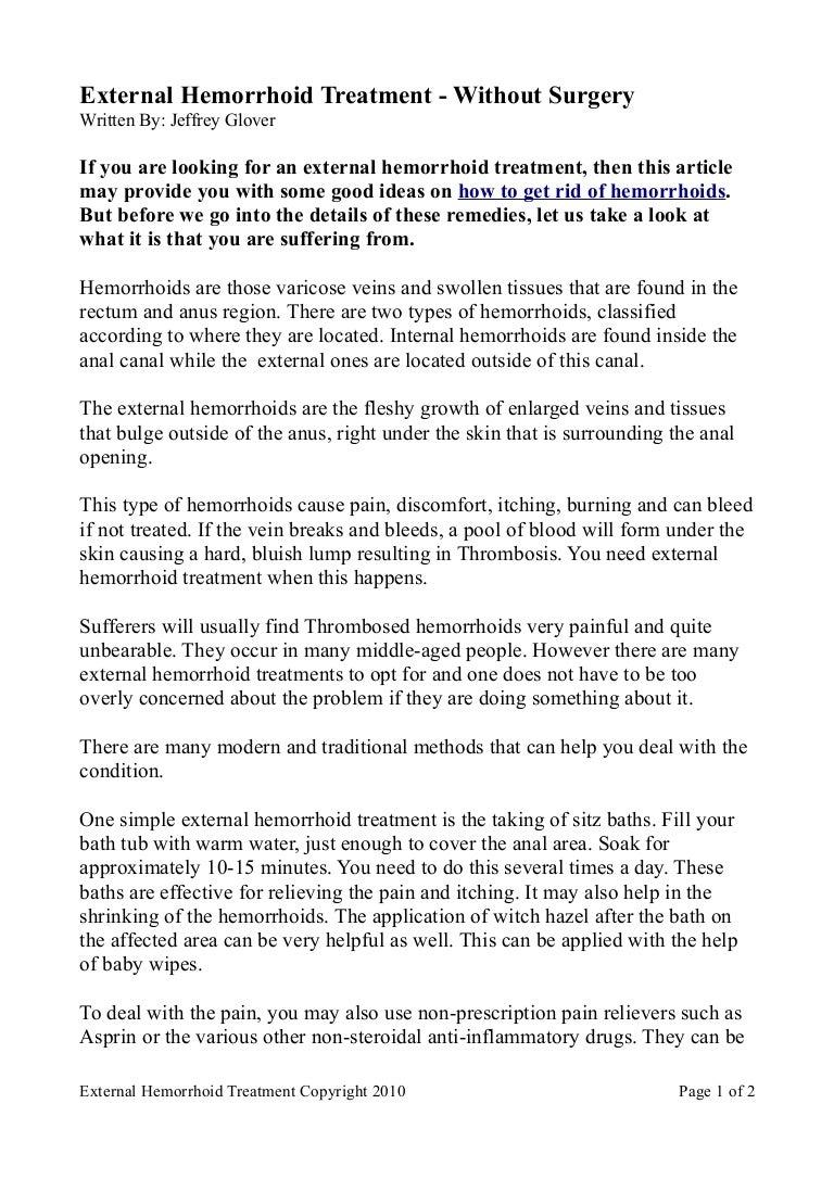 External Hemorrhoid Treatment Without Surgery