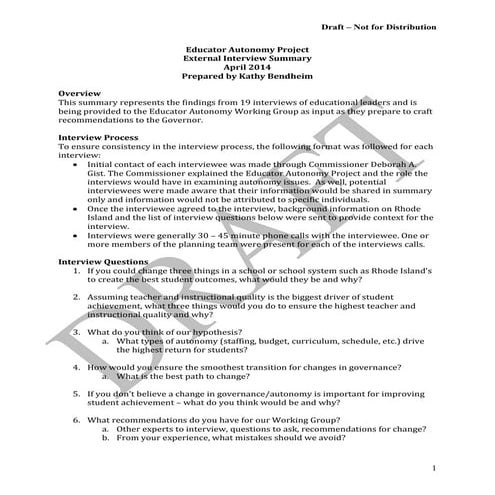 External interview summary for may meeting draftv3