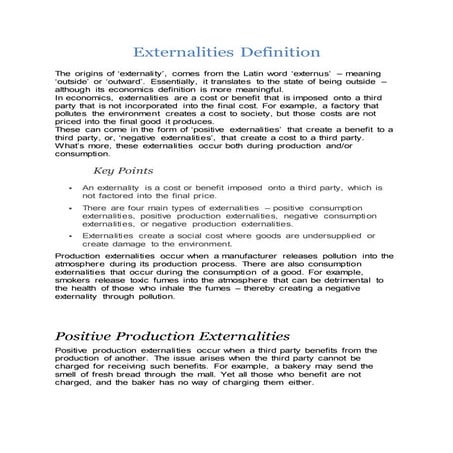 Externalities