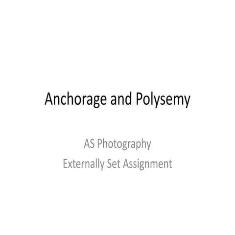 Externally set assignment 2012.13 anchorage