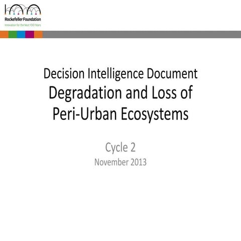 Degradation and Loss of Peri-Urban Ecosystems