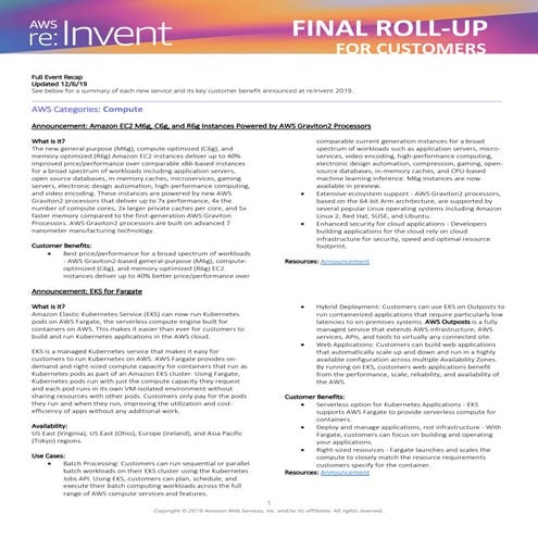 January 2020 - re:Invent reCap slides - Denver Amazon Web Services Users' Group