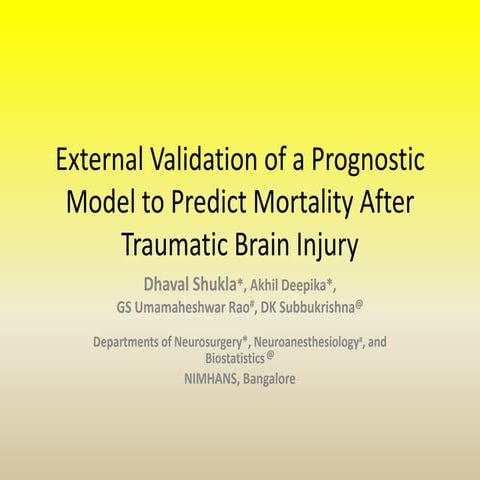 External validation of prognostic model of tbi