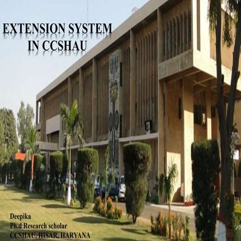 Extension system in Chaudhary Charan Singh Haryana agriculture university, Hisar