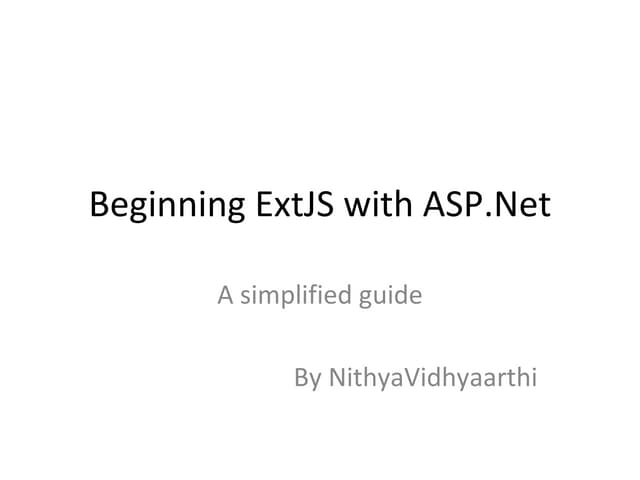 Introduction to ExtJS