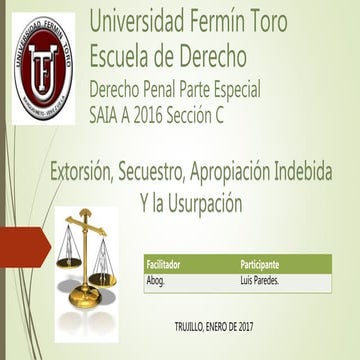 Extorsión, estafa, apropiación indebida y las usurpaciones