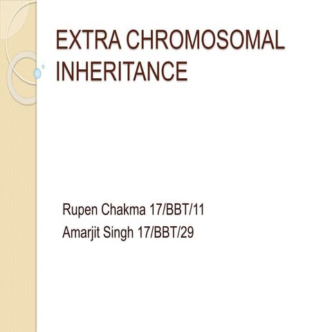 EXTRA CHROMOSOMAL INHERITANCE