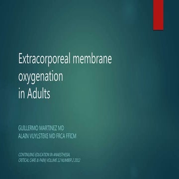 Extracorporeal membrane oxygenation