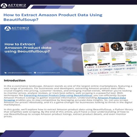 How to Extract Amazon Product Data Using BeautifulSoup?