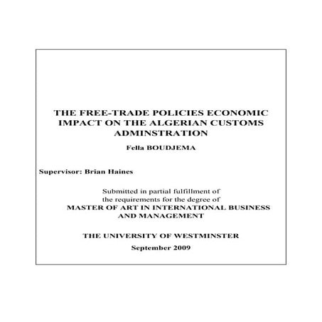 Extract master-the free-trade policies economic impact on the algerian customs administration