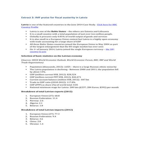 Extract 3 imf praise for Latvia