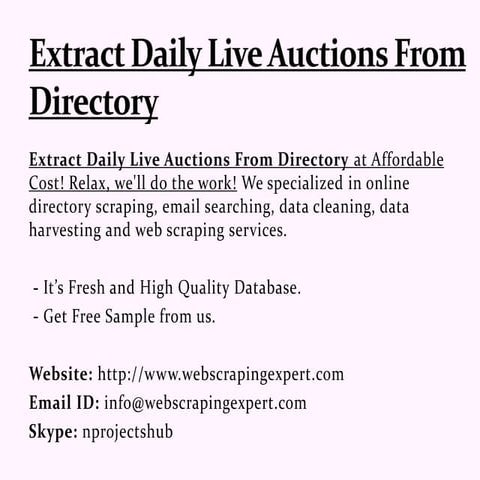 Extract Daily Live Auctions From Directory
