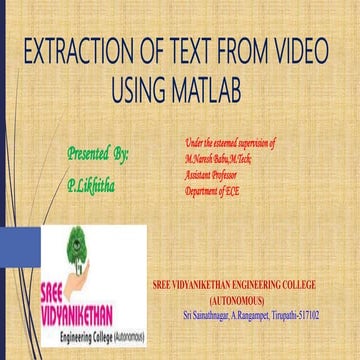 Extracting text form video_using_matlab | PPT